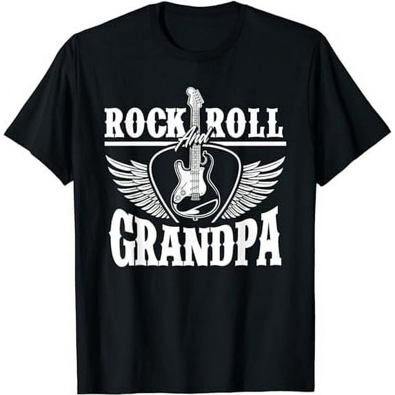 Rock And Roll Grandpa Funny Grandfather Guitarist Gift T-Shirt