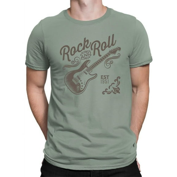 Rock And Roll Guitar Graphic Tee T-shirt Color Men's