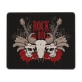 thumbnail image 1 of Rock And Roll Guitar Skull Roses Mouse Pad Non-Slip Rubber Gaming Mousepad Rectangle for Computers Laptop 8.3 x 10.3 in, 1 of 6