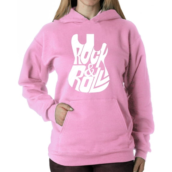 Rock And Roll Guitar - Women's Word Art Hooded Sweatshirt