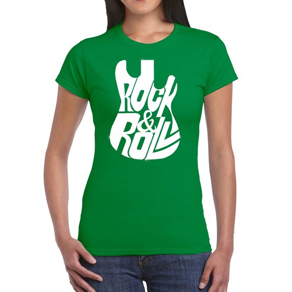 Rock And Roll Guitar - Women's Word Art T-Shirt