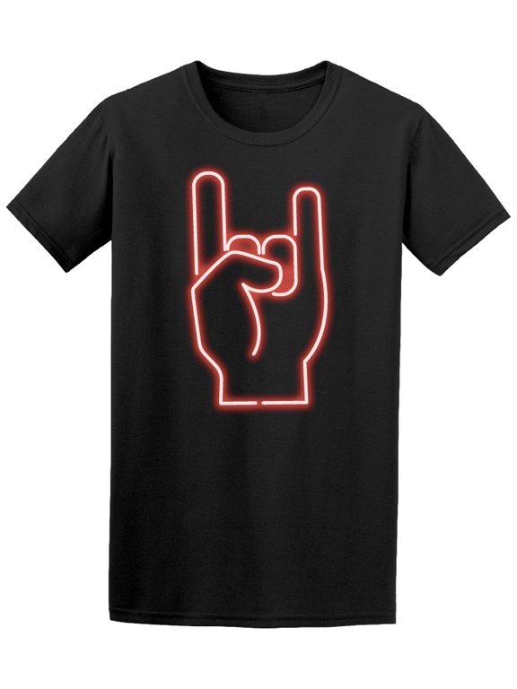 Rock And Roll Hand Sign In Sharp Style T-Shirt Men -Image by Shutterstock, Male Large