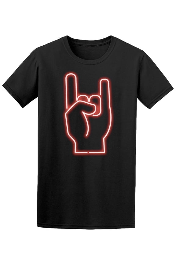 Rock And Roll Hand Sign In Sharp Style T-Shirt Men -Image by Shutterstock, Male Large