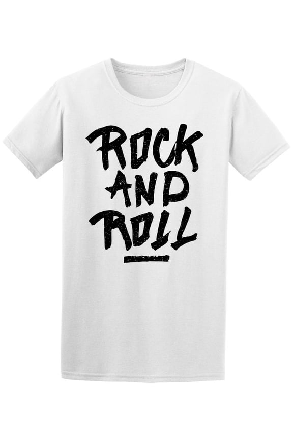 Rock And Roll In Hand Lettering T-Shirt Men -Image by Shutterstock, Male Small