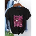 thumbnail image 1 of Rock And Roll Leopard Lips Lightning Print Crew Neck Short Sleeve Casual T-Shirt, 1 of 6