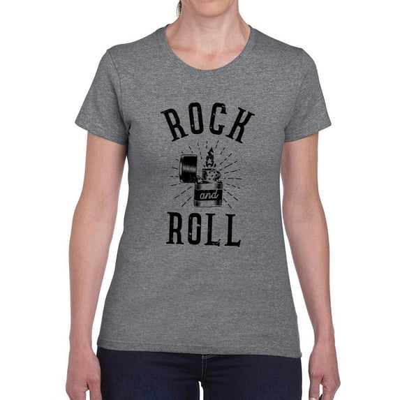 Rock And Roll Lighter T-Shirt Women -Smartprints Designs, Female 5X-Large