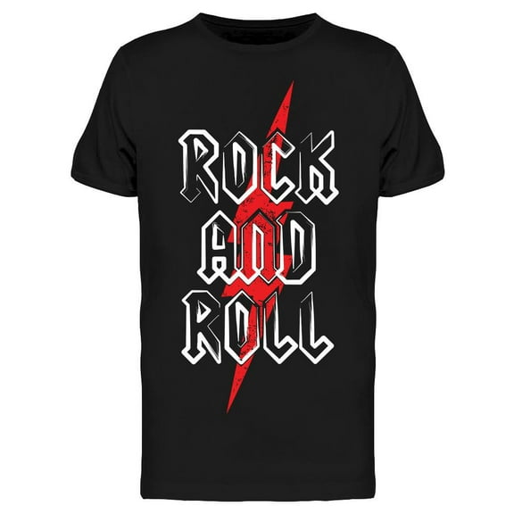 Rock And Roll Lightning Design T-Shirt Men -Image by Shutterstock, Male 3X-Large