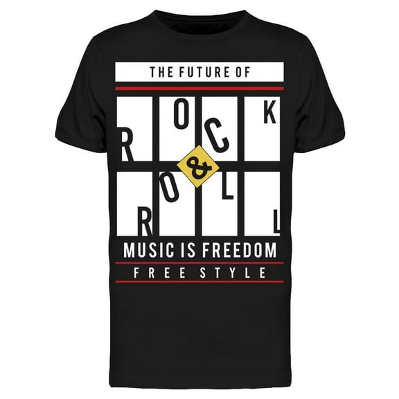 Rock And Roll Logo Music Design  T-Shirt Men -Image by Shutterstock, Male Large
