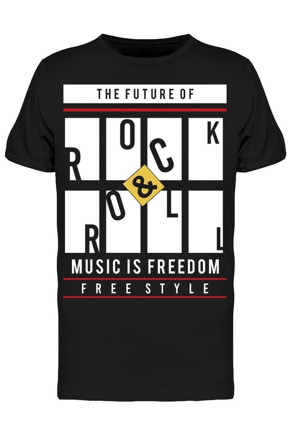 Rock And Roll Logo Music Design T-Shirt Men -Image by Shutterstock, Male Large