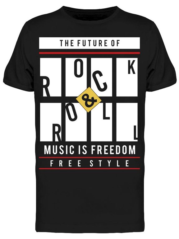 Rock And Roll Logo Music Design T-Shirt Men -Image by Shutterstock, Male Large