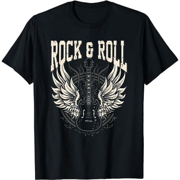 Rock And Roll Lover Gifts Cool Electric Guitar Concert Band T-Shirt