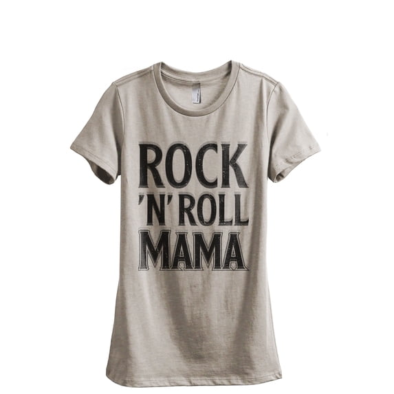 Rock And Roll Mama Women's Fashion Relaxed T-Shirt Tee Heather Tan Small