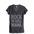 thumbnail image 1 of Rock And Roll Mama Women's Fashion Relaxed V-Neck T-Shirt Tee Charcoal Grey Small, 1 of 3