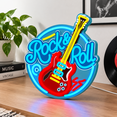 Rocking Wall Rock And Roll Neon Sign LB-UV-RockRoll Guitar Shaped LED Light For Wall ...