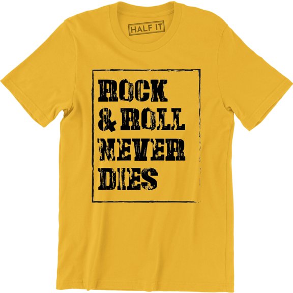 Rock And Roll Never Dies Music Classic Rock Short Sleeve Men's T-Shirt