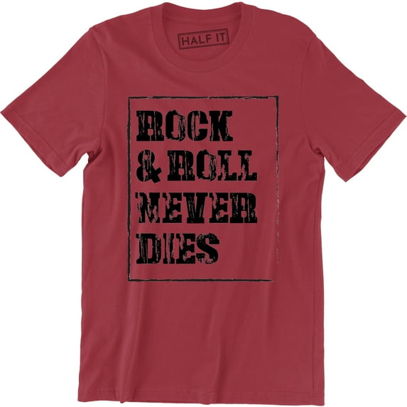 Rock And Roll Never Dies Music Classic Rock Short Sleeve Men's T-Shirt