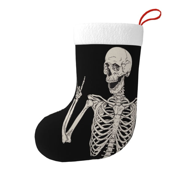 Rock And Roll Skeleton Skull Christmas Stockings 18 Ince ,Gifts Stocking Family Party Decorations For Holiday Tree Decor