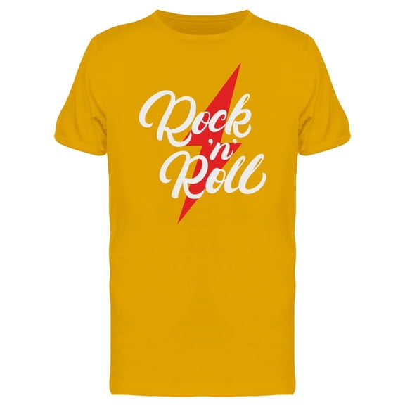Rock And Roll Thunder Lettering T-Shirt Men -Image by Shutterstock, Male 3X-Large