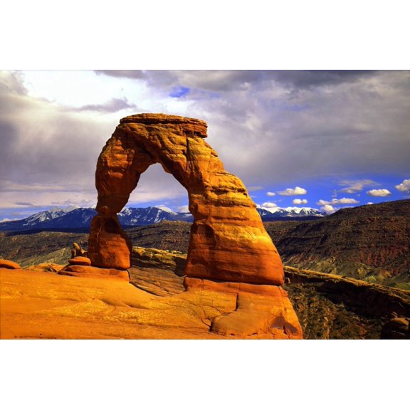 Rock Arch At Sunset Arches National Park Moab Utah Poster Print
