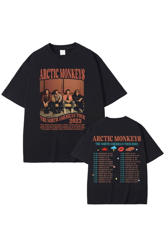 Rock Arctic Monkeys Music Concert Tour T Shirt for Men Women Vintage Hip Hop Punk T-shirt Fashion Oversized 100% Cotton T-shirts