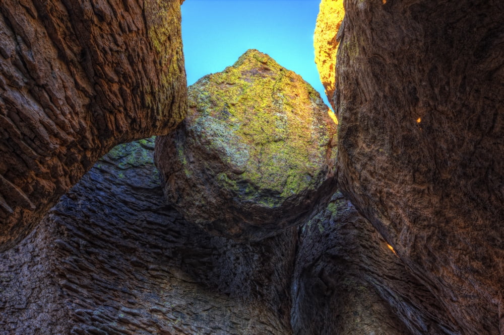 A Rock Balanced Precariously Between Two Others In Chiricahua National Monument Southeastern Arizona Canvas Art - Robert Postma Design Pics (17 x 11)