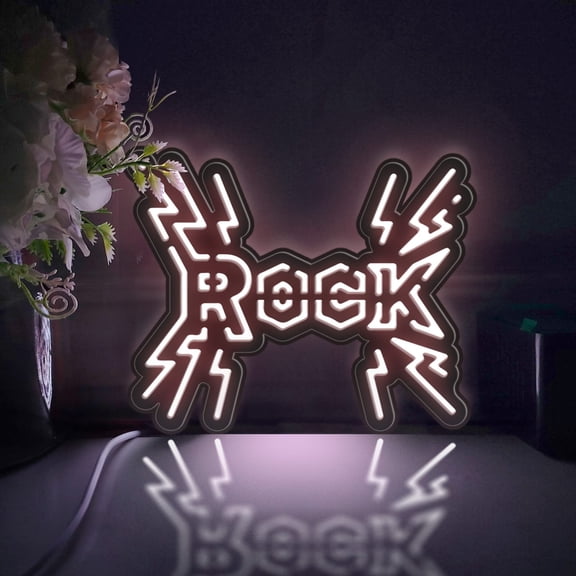 Rock Band Led Light Box, Dimmable Neon-Like Light Signs USB Power for Wall Decor Bedroom Decoration, Static Light (WxH) 11"x9"