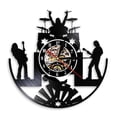 thumbnail image 1 of Rock Band Music Group Wall Clock Rock Band Drummer Heavy Metal Group Guitarist Performance Stage Show Vinyl Record Wall Clock Without LED, 1 of 7