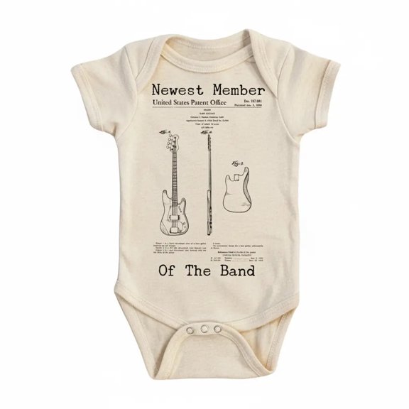 Rock Band Patent Newborn Gift Baby Bodysuit