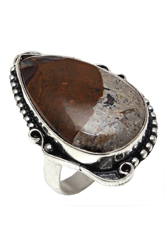 Rock Calci Agate Gemstone Handmade Silver Jewelry "8"