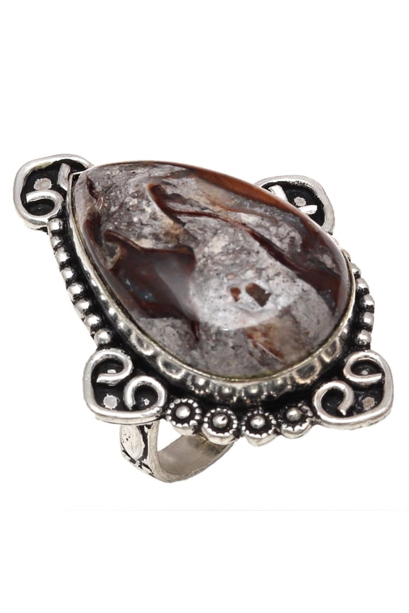 Rock Calsi Gemstone Handmade Mother's Day Jewelry Rings "8A"