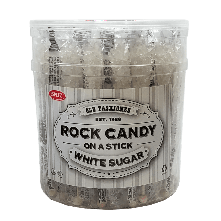 Rock Candy On A Stick - White Sugar - 36 Ct. Tub 