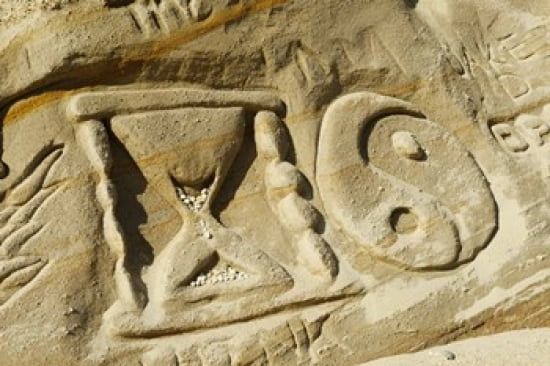 Rock Carvings between Fillmore and Moorpark California USA Canvas Art - Panoramic Images (24 x 16)