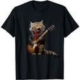 thumbnail image 1 of Rock Cat Playing Guitar - Funny Guitar Cat T-Shirt, 1 of 5