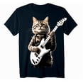thumbnail image 1 of Rock Cat Playing Guitar. Funny Guitar Cat T-Shirt, 1 of 5