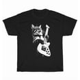 thumbnail image 1 of Rock Cat Playing Guitar Funny Guitarist Cats Kitten Pet Lover Cute Unisex T-Shirt, up to size 5XL, 1 of 2
