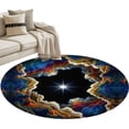 thumbnail image 1 of Rock Cave Round Area Rugs 3 ft, Star Clouds Canyon Nature Abstract Washable Small Area Rug with Non-Slip Sturdy Edge Binding Round Front Door Mat Floor Carpet for Entryway, 1 of 9