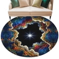 thumbnail image 1 of Rock Cave Round Living Room Rugs 5 ft, Star Clouds Canyon Nature Abstract Washable Area Rug with Non-Slip Sturdy Edge Binding Round Carpet for Entryway Kitchen Bedroom Bathroom, 1 of 9