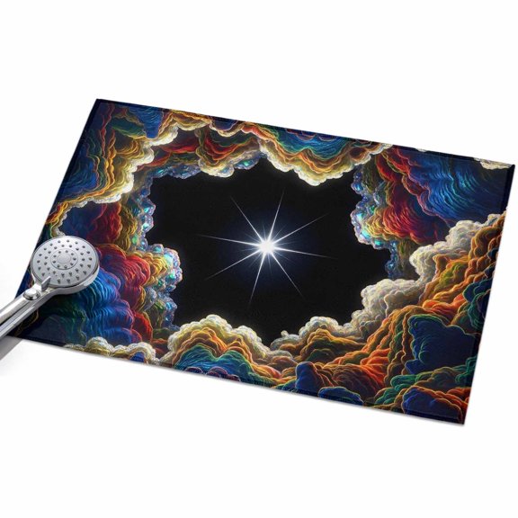 Rock Cave Washable Area Rug 2 x 3 ft Star Clouds Canyon Nature Abstract Soft Non Slip Rugs Stain Repellent Indoor Felt Carpet for Living Dining Room Bedroom Home Office