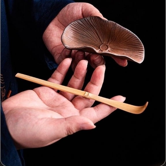 Rock Clay Lotus Scoop Tea Ceremony Spoon Chisel Set
