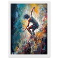 thumbnail image 1 of Rock Climber Multicoloured Mountain Cliff Descent Artwork Framed Wall Art Print A4, 1 of 4