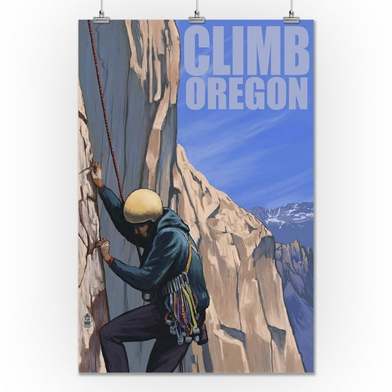 Rock Climber - Oregon - Lantern Press Original Poster (24x36 Giclee Gallery Print, Wall Decor Travel Poster)