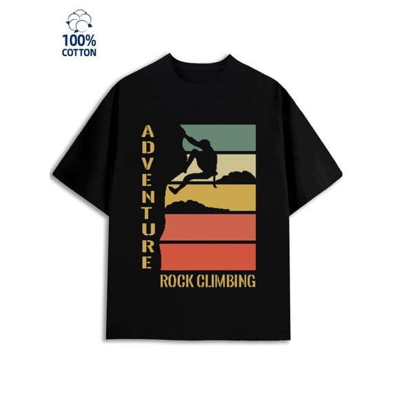 Rock Climber Tee for men rock black Unique designs, summer prints fun interesting Original Unisex Shirt Graphic Tee tshirts Trendy Unisex Shirt Short Sleeve tshirts