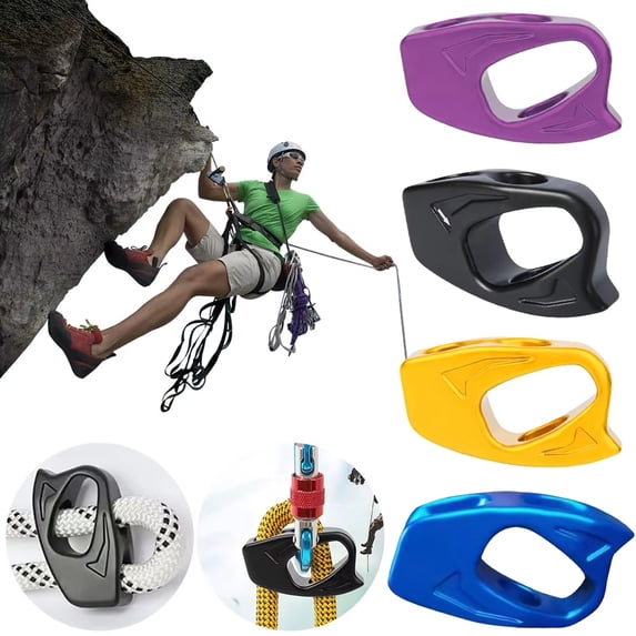 Rock Climbing Arrestor Ascender Fall Protector 8.9kN Rope Clamp Belay Device for 9mm to 10mm Rope Outdoor Tree Arborist,Gold