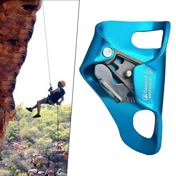 Rock Climbing Chest Ascender Rappelling Equipment, Nonslip Ascending Rigging Clamp Abdominal Riser for Caving, Tree Arborist, 10-13mm Ropes Blue