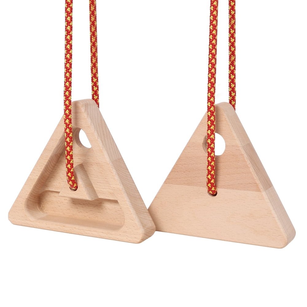 Rock Climbing Fingerboard Set - 2 Triangle Training Boards with Heavy-Duty Rope Attachment