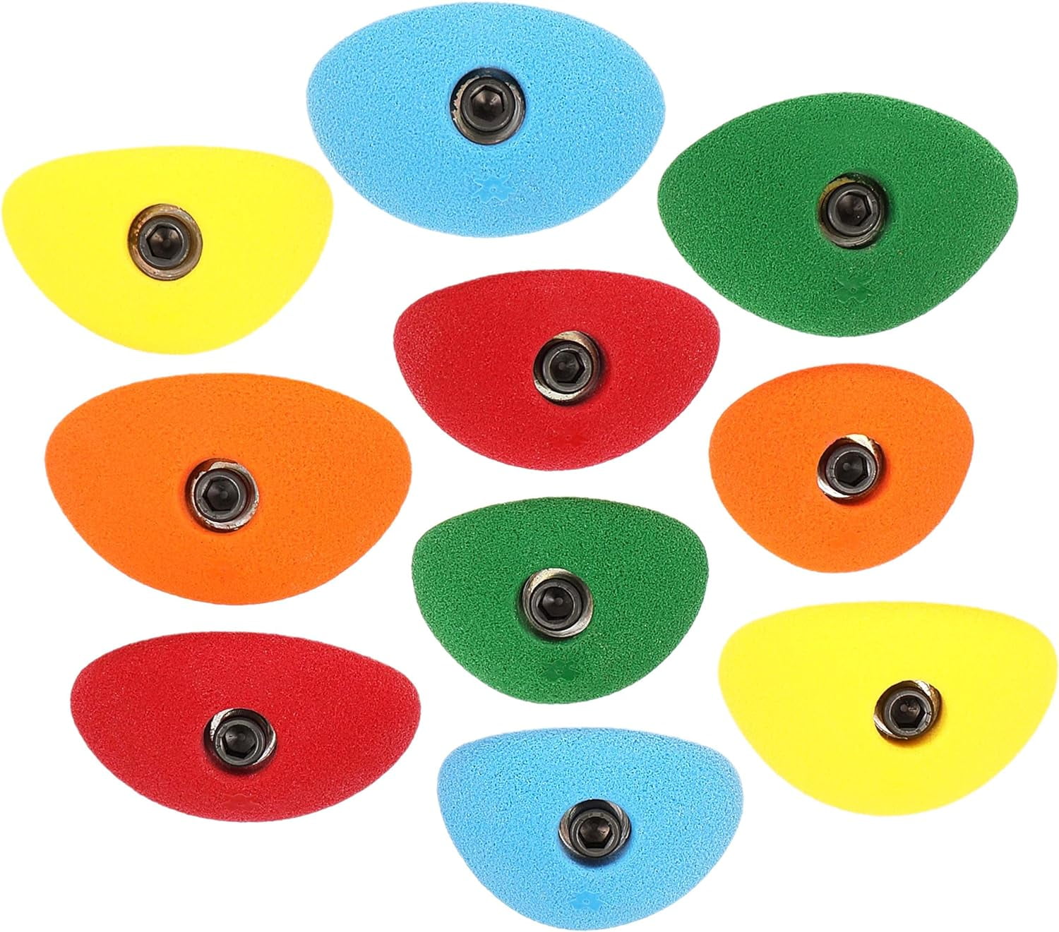 Rock Climbing Holds Set of 10 BoltOn Oval Crimps Style 1 in Assorted