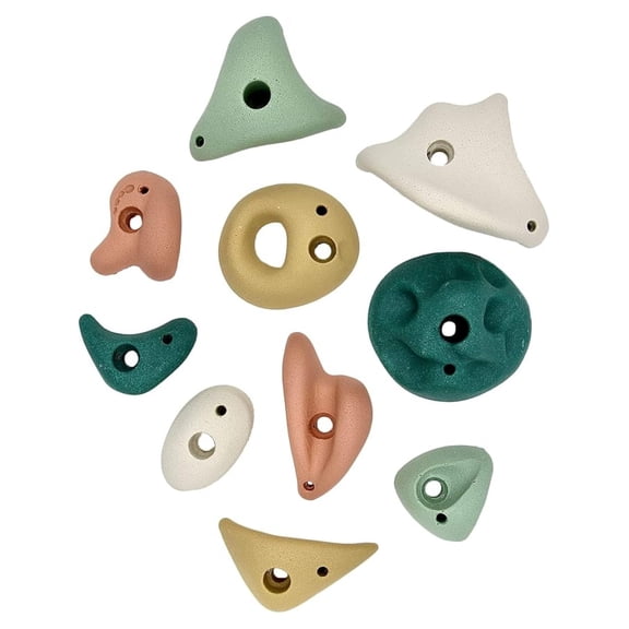 Rock Climbing Holds for Kids - Indoor Climbing Wall Set - Textured Grips for Home Gym - Boho Style Climbing Holds - Durable Rock Wall Accessories