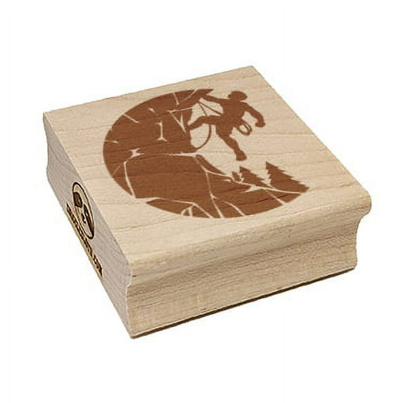 Rock Climbing Moon Stone Wall Mountain Cliff Square Rubber Stamp Stamping Scrapbooking Crafting - Medium 1.75in