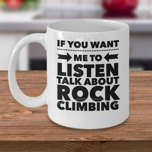 Rock Climbing 11 oz Coffee Mug - Unique Climbing-Themed White Ceramic Gift