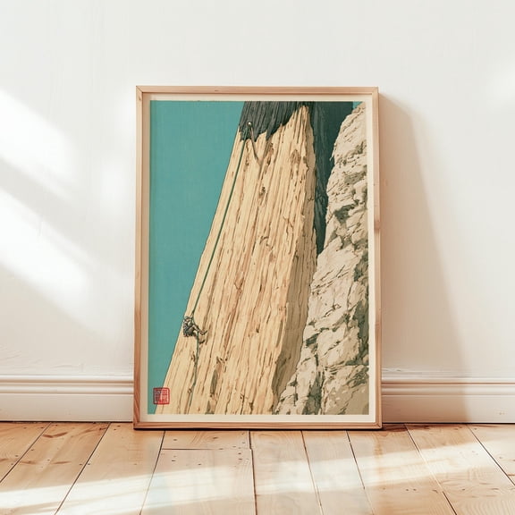 Rock Climbing Poster Adventure Wall Art Mountain Paper Print
